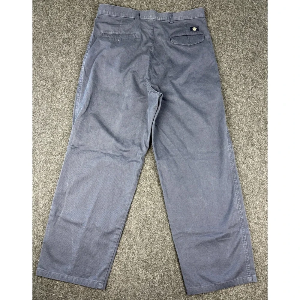Dockers Classic Fit Pleated Chinos Mens 33x32 Navy Blue Cotton Twill Pants
